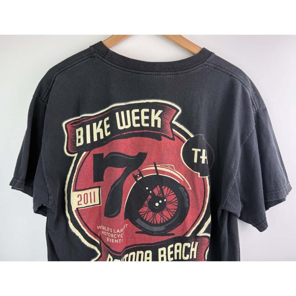 Harley-Davidson Daytona Beach Bike Week 70th Anniversary 2011 T-Shirt Sz Large - Picture 9 of 11